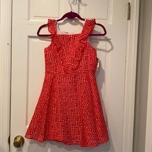 Red and White Girl’s Pastourelle size 12 Dress.